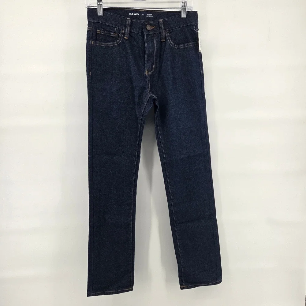 Old Navy Kids Boys Jeans‎ Size 14 Blue Dark Wash Skinny Built in Tough